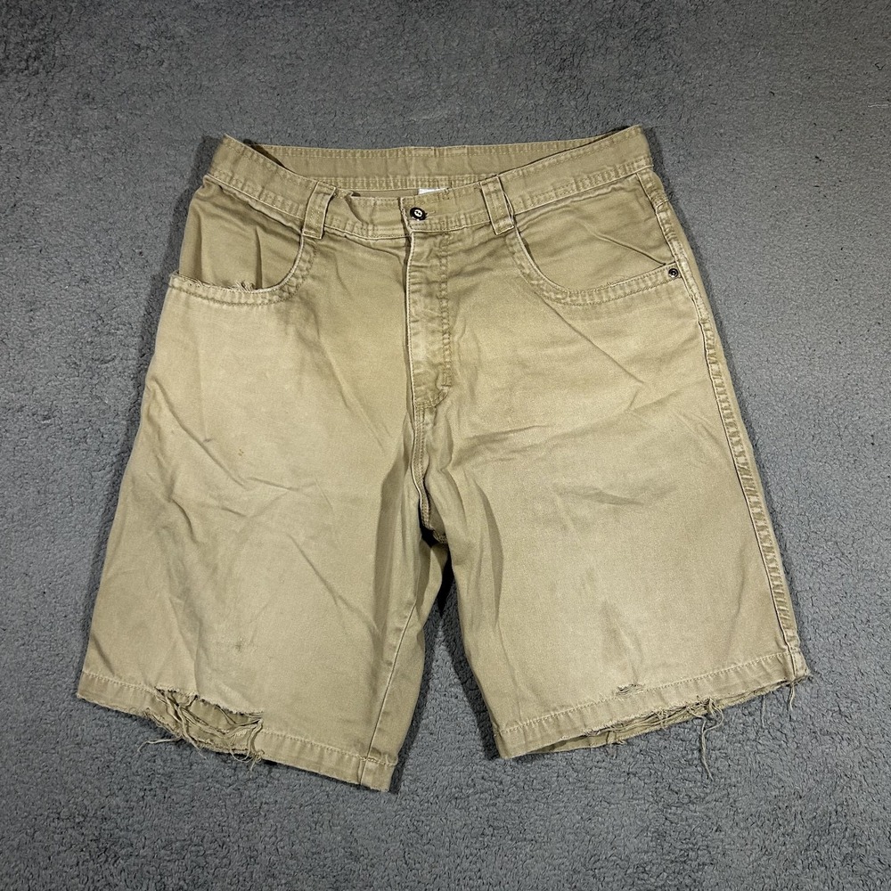 Vintage Y2k Billabong Khaki-colored Denim Shorts Jorts Baggy Mens Size 36 #2059